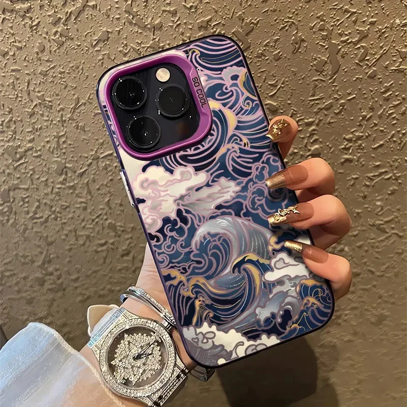 Japanese Waves Anti-Fall Matte Phone Case