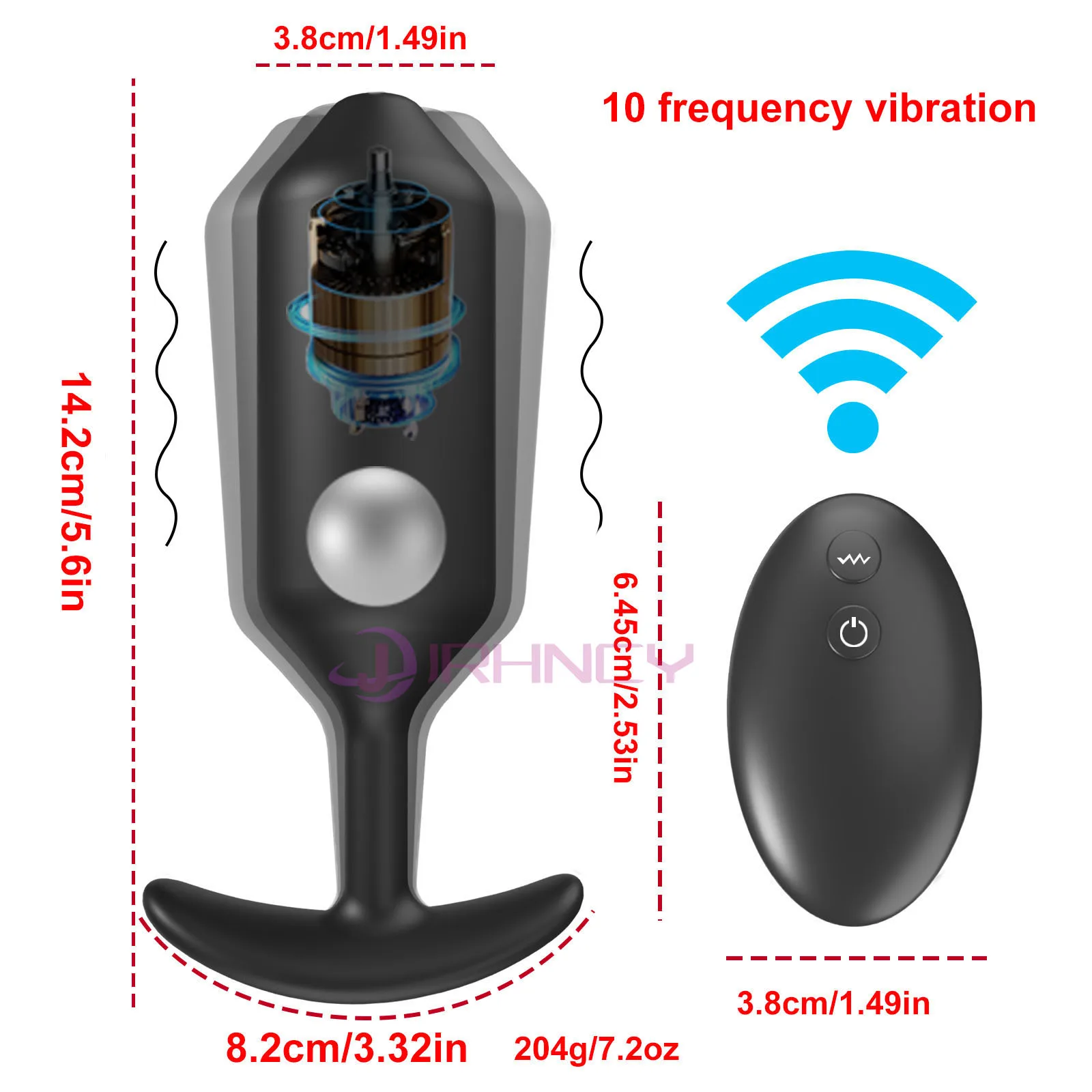 Unisex 10 Frequency Vibrator Butt Plug with USB Charging