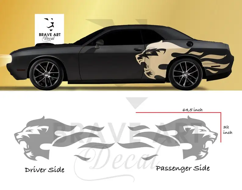 

Король Лев | Контур автомобиля, подходит для татуировки Mustang, гранж-дизайн, племенная дверь, боковая кровать, пикап, грузовик, виниловая графическая наклейка U