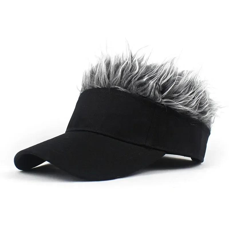 Baseball Cap with Spiked Wigs Men Women Casual Concise Sunshade Adjustable Sun Visor