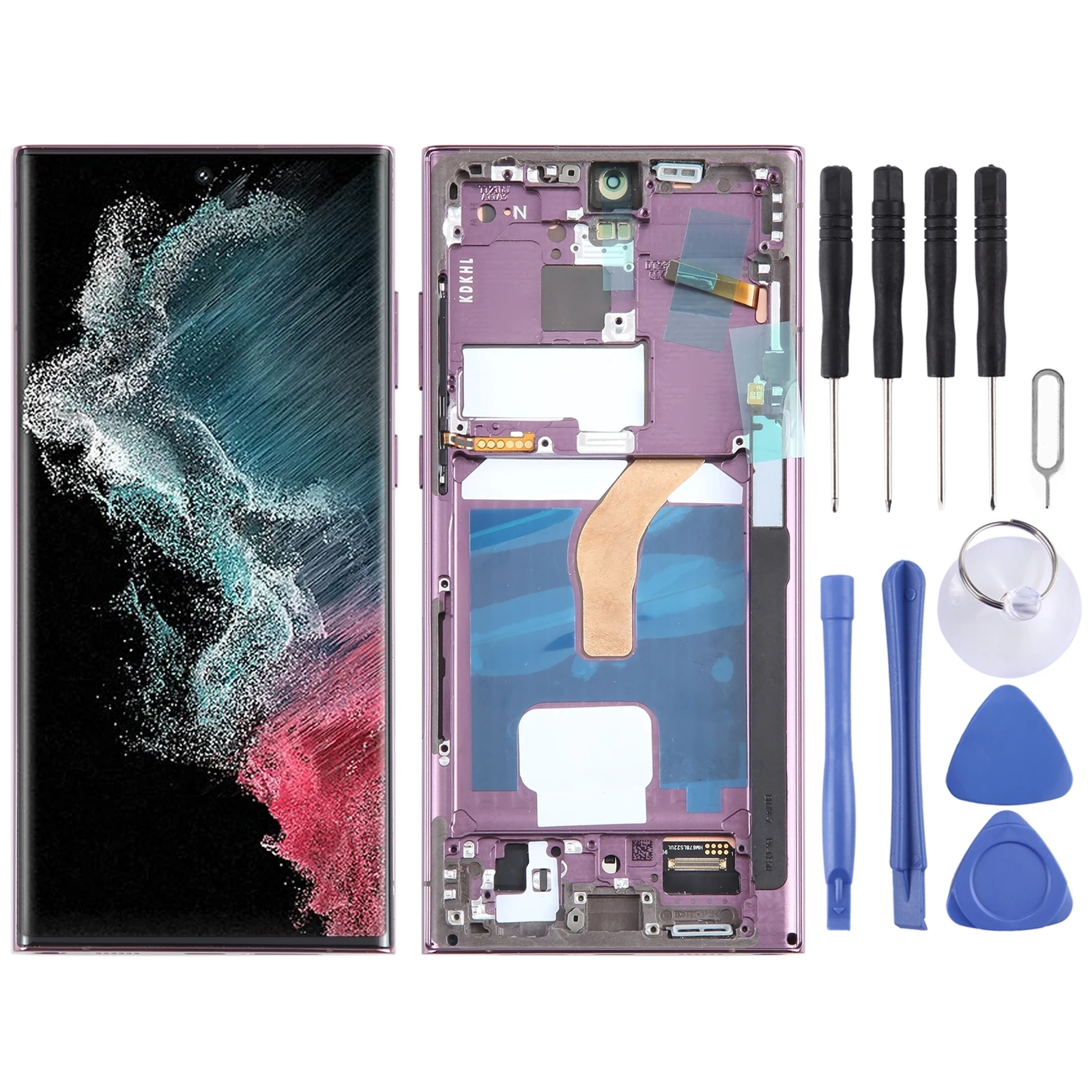 

For Samsung Galaxy S22 Ultra 5G SM-S908B EU Edition OLED LCD Screen Digitizer Full Assembly with Frame
