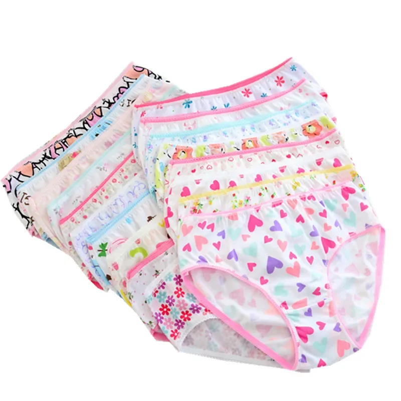(24Pieces/lot) 100% Cotton Girls Underwear Chirdren Briefs Panties Kids Underwear 2-12 Years