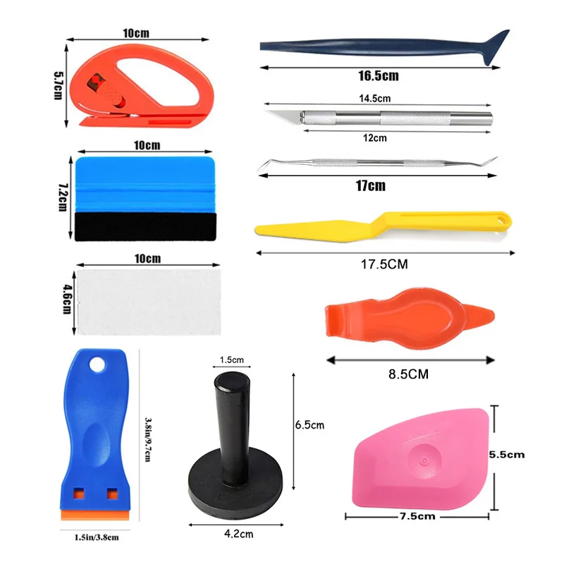 20Pcs/18Pcs Car Vinyl Wrap Tools Window Tint Installation Kit Felt Squeegee Knife Magnet Gloves