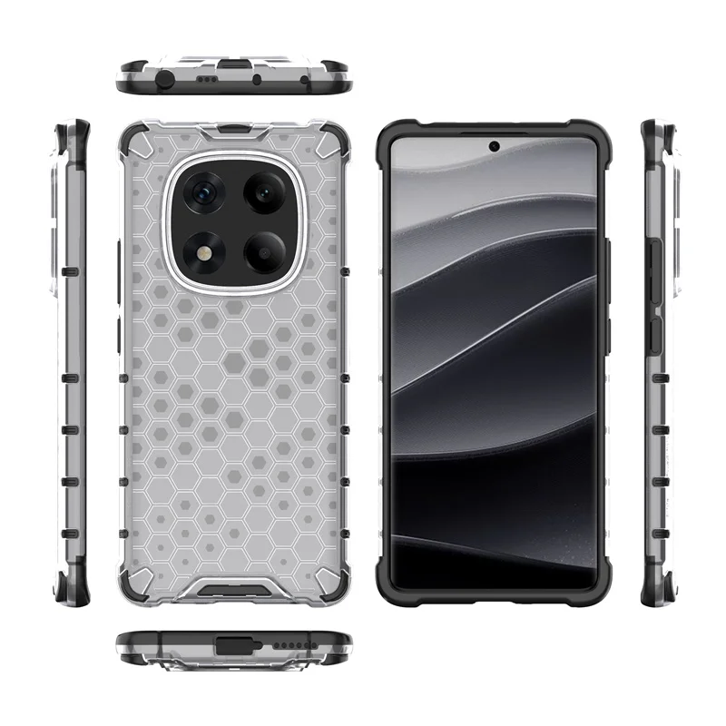 Translucent Honeycomb Design Shockproof Military Armor Case - Hybrid Protective Cover