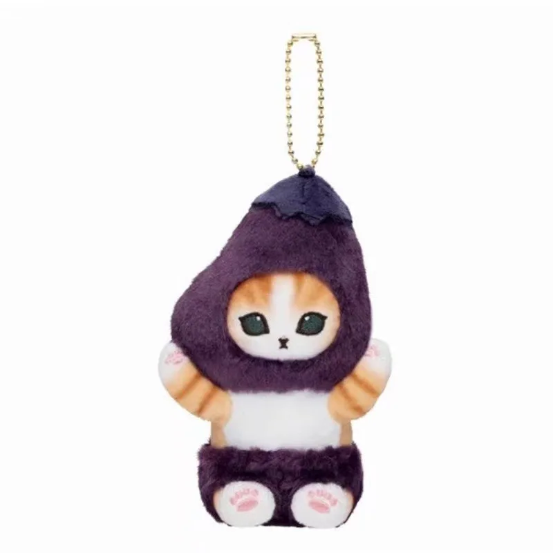 Kawaii Mofusand Shark Cat Fruit and Vegetable Series Plush Toys Backpack Keychain Cartoon Soft Stuffed Doll Girls Birthday Gift