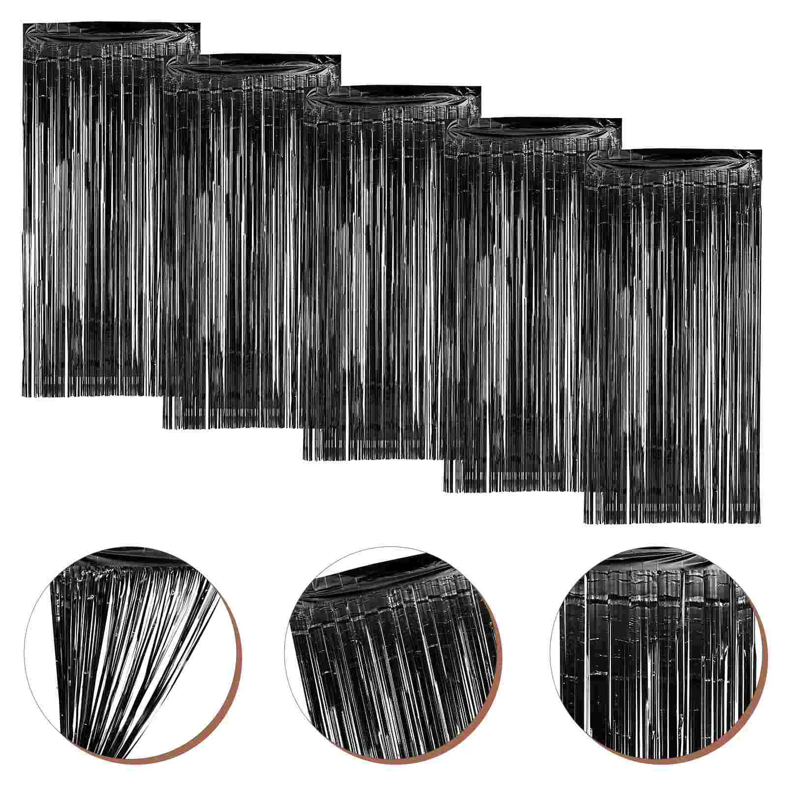 

5pcs Foil Fringe Backdrop Curtain Birthday Party Streamer Backdrop Curtain Fringe Backdrop