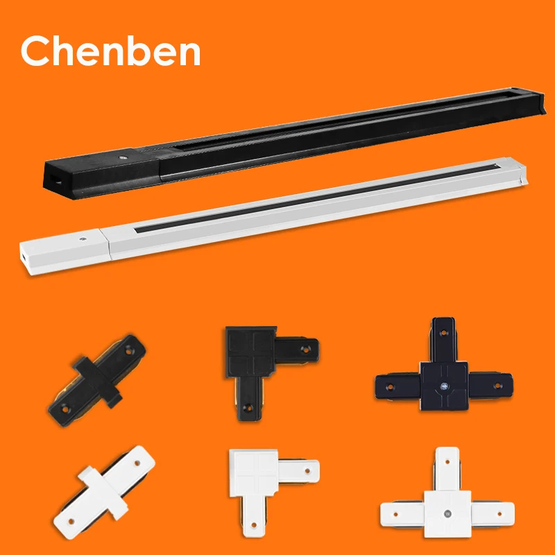 BlackWhiteLedTrackLightRail05M1MOnePhaseTwoWireSystemT