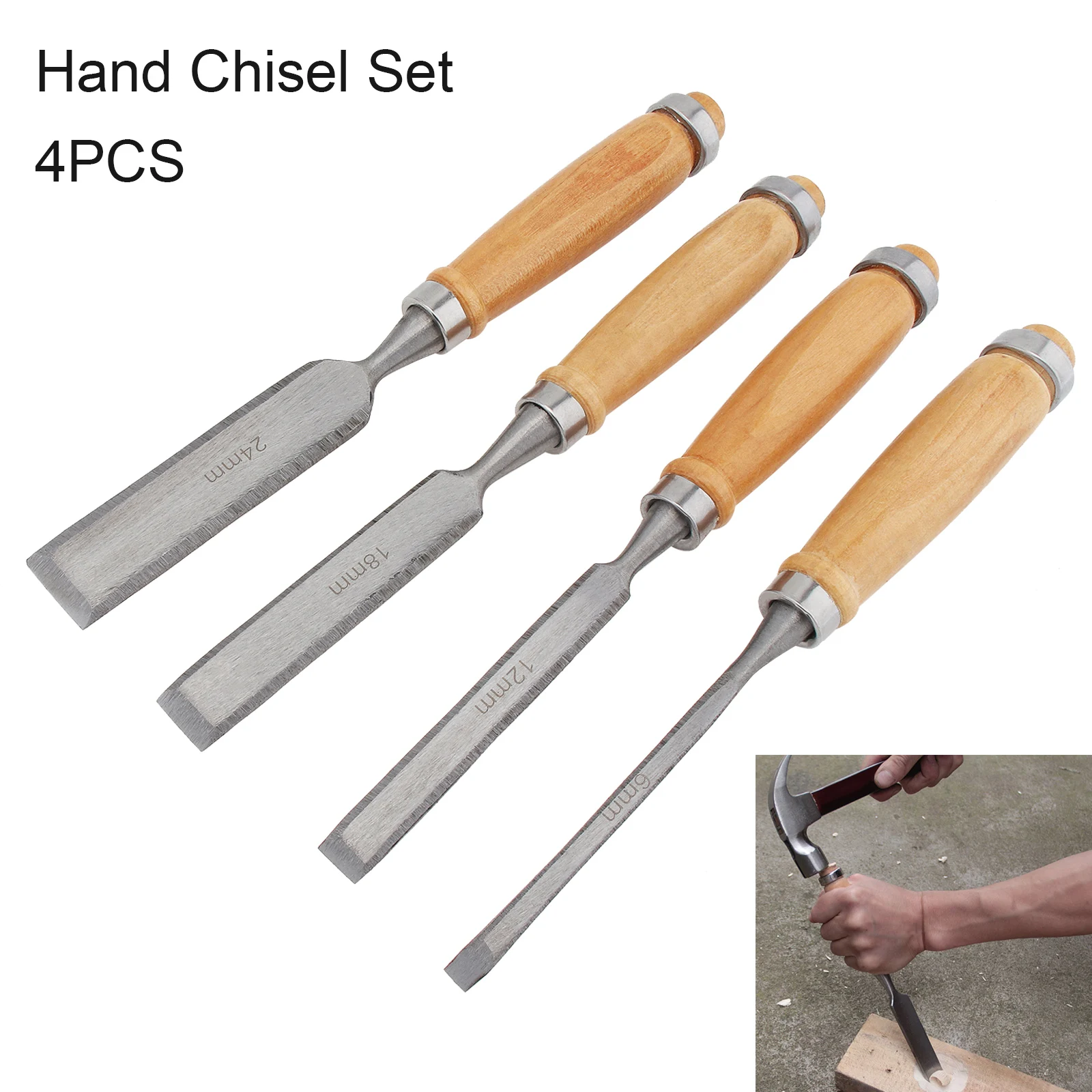 4pcs Woodworking Chisel Set High Carbon Steel Professional Wood Carving