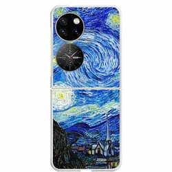 3D Embossed Floral Hard Clear Plastic Phone Case for P50 Pocket (Picture 35)