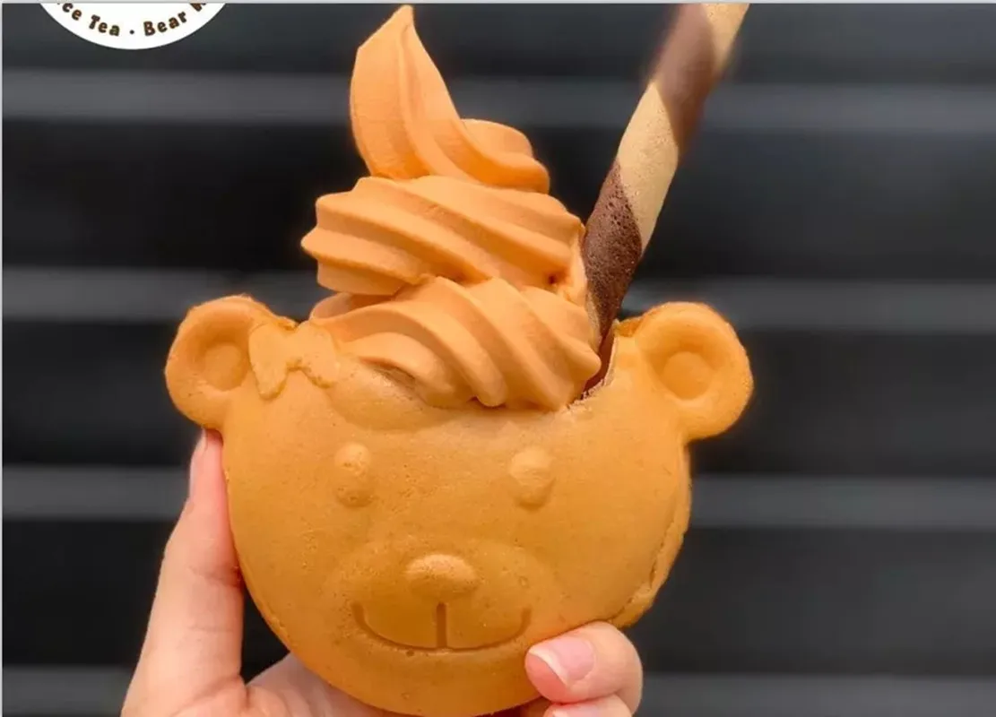 【sleepwalker】TANNUKI Waffle BigT M 110V 220V Electric Commercial Open Mouth Bear Taiyaki Ice