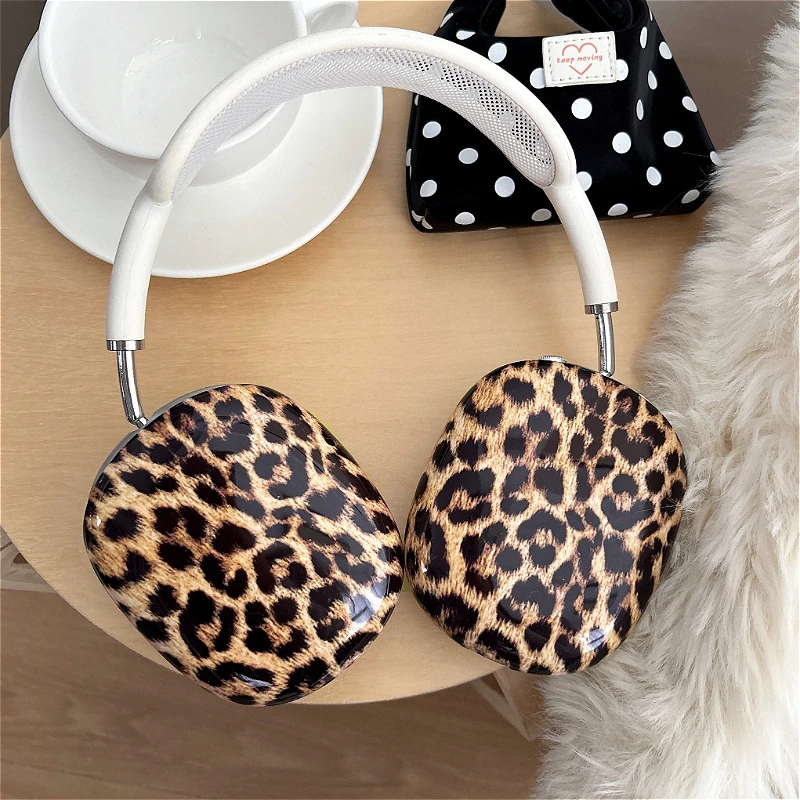 Luxury Leopard Print Wireless Headphone Case - Stylish Protective Sleeve