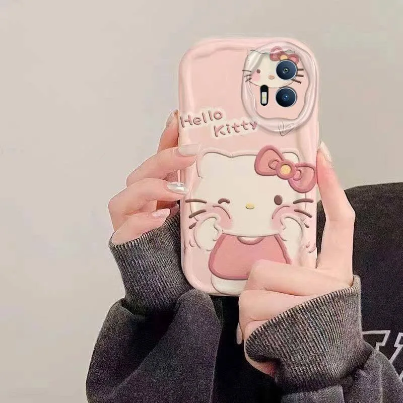 thumbnail image 1 of Hello Kitty Cartoon Wave TPU Soft Phone Case for Huawei P40 Lite P30 P60 Pro Nova Y70 Y90 11 10 9 SE 5T Honor 90 70 50 X7 X8 X9, 1 of 5