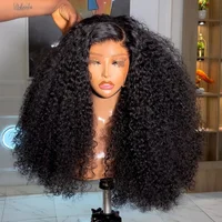 Perruques de cheveux humains bouclés de 40 pouces de long, perruques frontales en dentelle transparente HD 13x5, Deep Wave, 200% brésiliennes, pré-épilées avec baby hair 5