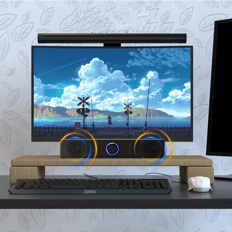 Long Desktop Dual Speakers Wired 1002 Wireless Bluetooth 3511 USB-powered AUX 3.5mm LED lights 3D Stereo Laptop TV Speaker desktop speakers