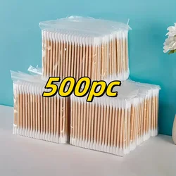 Eco - Friendly Bamboo Cotton Swabs - Gentle Unscented Double - Ended for Ears & Makeup (500 Count) (500pcs)
