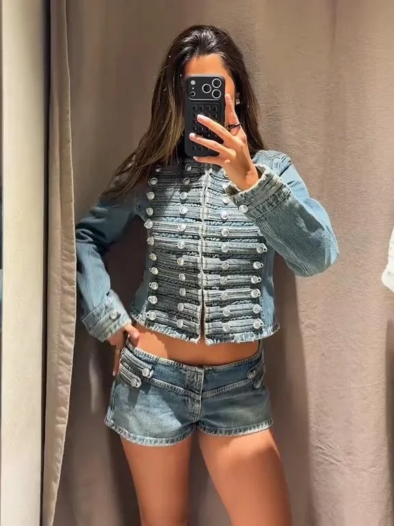 Ensemble pantalon 2 pièces pour femme : Manteau à revers cranté, Blazer corset, Haut à lacets à la taille, Mini-short, Vêtements de printemps pour femme 1 Ensemble pantalon 2 pièces pour femme : Manteau à revers cranté, Blazer corset, Haut à lacets à la taille, Mini-short, Vêtements de printemps pour femme 1