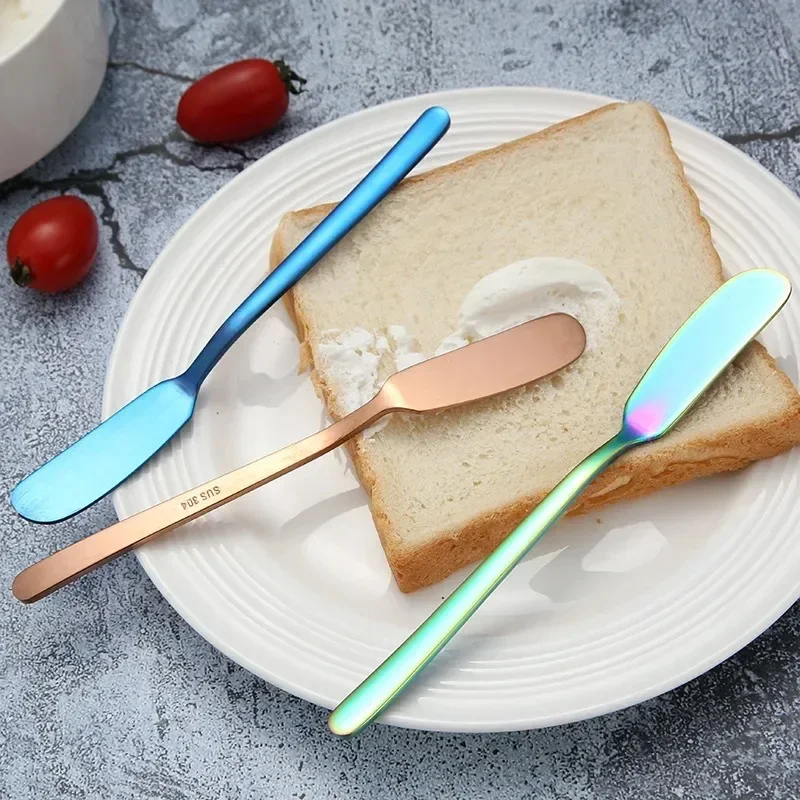 Stainless Steel Long Handle Butter Knife Jam Knife Butter Spatula Cream Piping Multipurpose Western Tableware Kitchen Tool