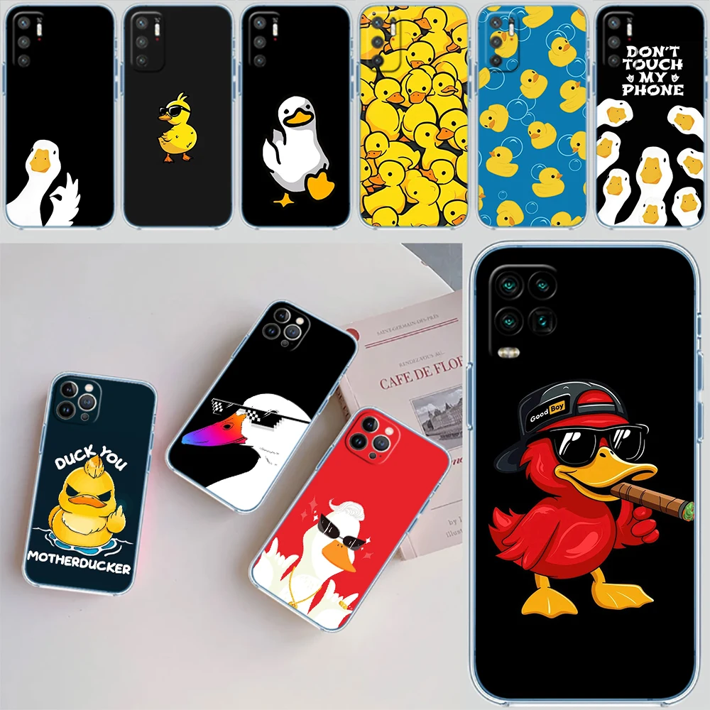 Cartoon Duck Transparent Phone Case