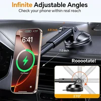 UYUXIO Magnetic Wireless Car Charger 15W Fast Charging Car Mount Phone Holder Dash Windshield for iPhone 16 15 14 13 12 Pro Max