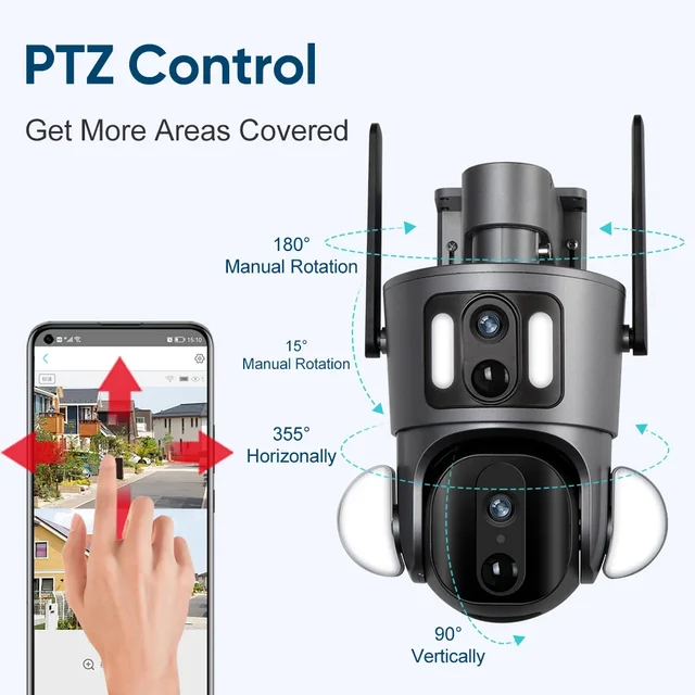 Ubox Camera 4G 8MP Solar Camera 20X Zoom WiFi Surveillance Camera Security Protection PIR Detection Auto Tracking Security Cam 6