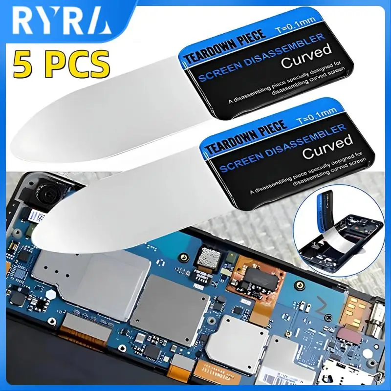 

5PC Steel Metal Mobile Phone Repairing Tool Ultra Thin Flexible Mobile Phone Curved LCD Screen Disassemble Opening Pry Card Tool