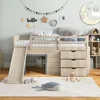 Wood Loft Bed with Slide, Ladder,  Loft Bed for Girls & Boys, Children Beds 3