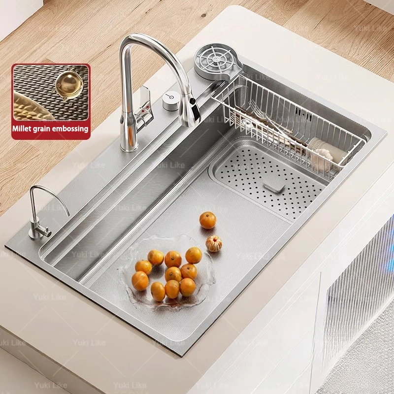 304 stainless steel Undermount Kitchen Sink Embossed Silver Large Single Bowl with Accessories Thickened Sinks kitchen accessories,kitchen sink