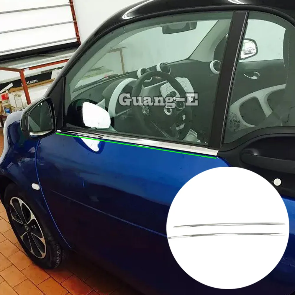 

Car Stainless Steel Garnish Pillar Windows Middle Strip Trim Frame Lamp Hoods For Benz Smart Fortwo 2015 2016 2017 2018 2019