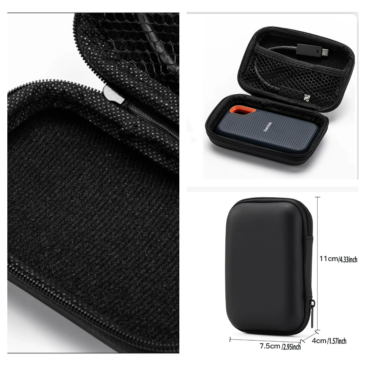 Storage Bag Mini 2.5-inch Hard Drive Storage Bag for Data Cable Headphone Poker Card Collection