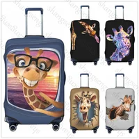 Giraffe funny cartoon Thicken Luggage Cover Elasticity Trolley dust cover Suitcase Protection Cover Suitcase Case Accessories 1