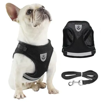 HarNISSAN-Maillot de corps en maille pour animaux de compagnie, laisse réglable, contrôle facile, maillot de corps de coulée, collier SFP pour chien