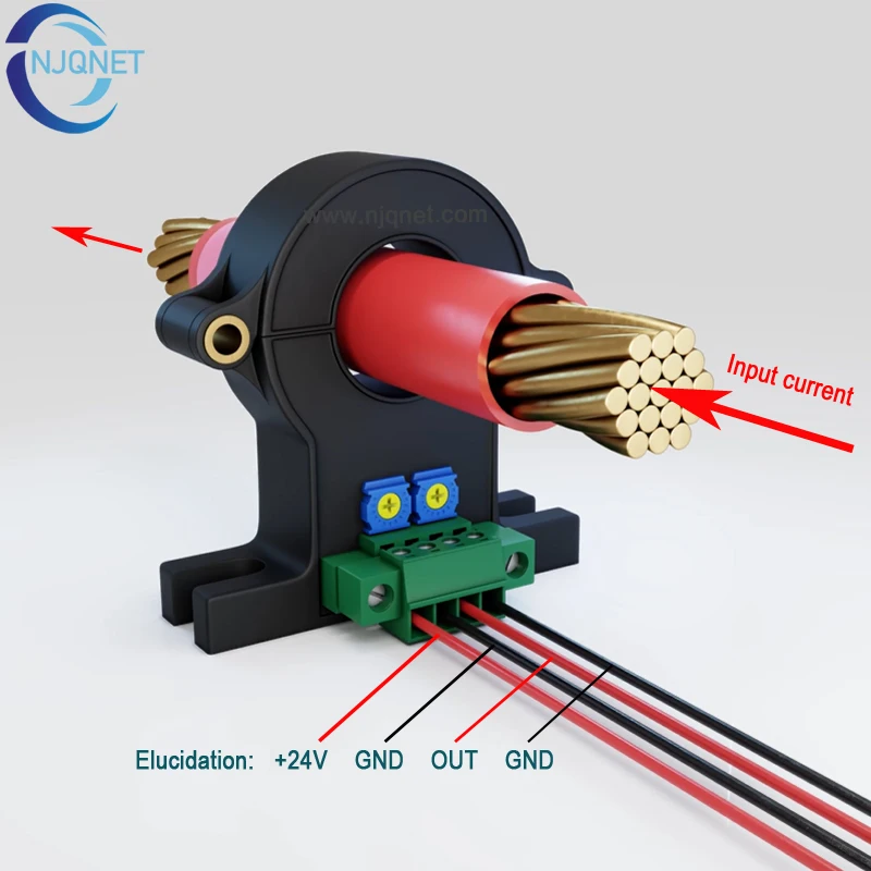 Hall effect current sensor Split core current transmitter QNDBK1 21 AC DC 30A 50A 100A 200A 4 20mA 10V 5V Current Transducer