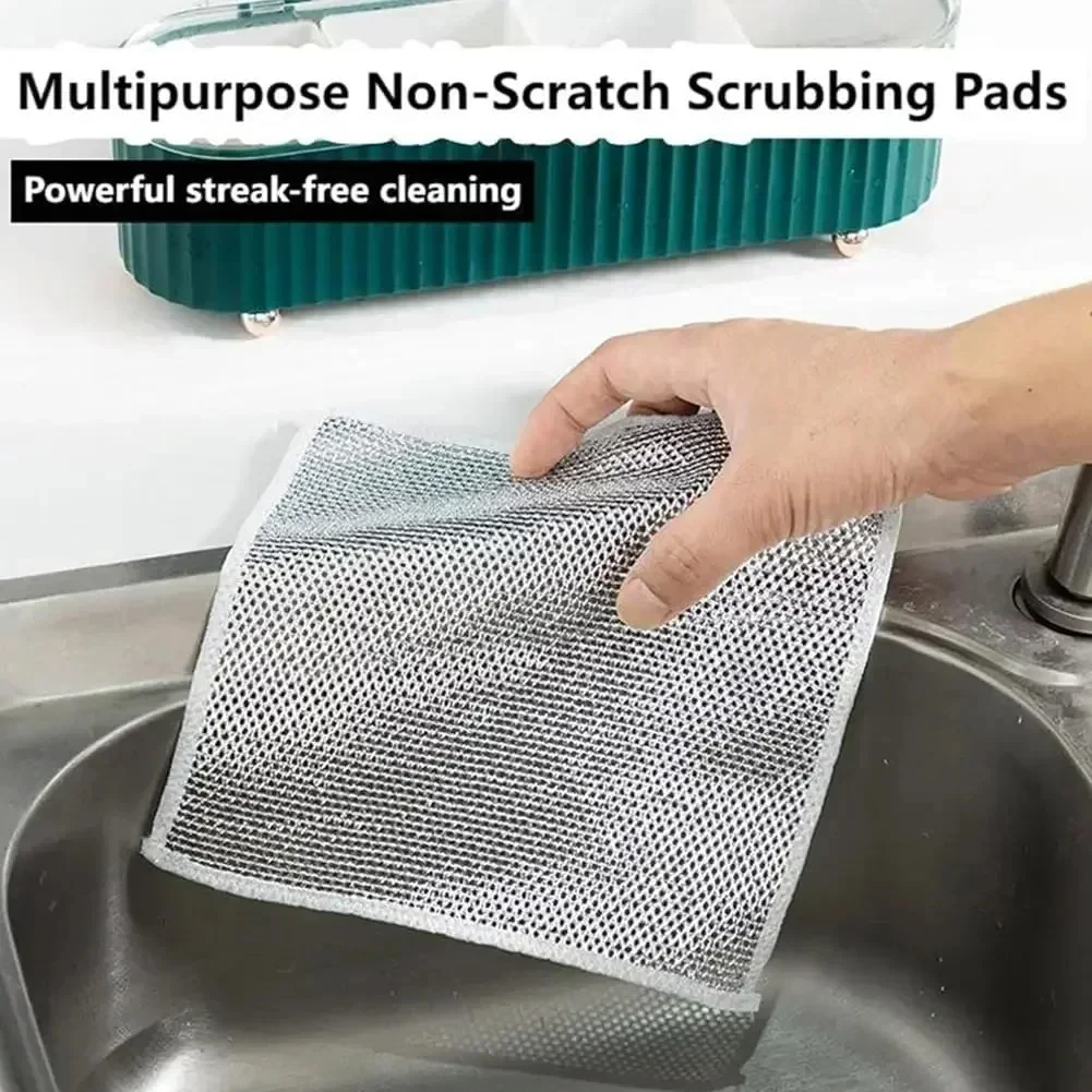 Dish Cleaning Cloth Magic Cleaning Cloth Kitchen Dishwashing Towel Metal Steel Wire Cleaning Rag for Dish Pot Tools dish cleaning cloth,kitchen cleaning tool