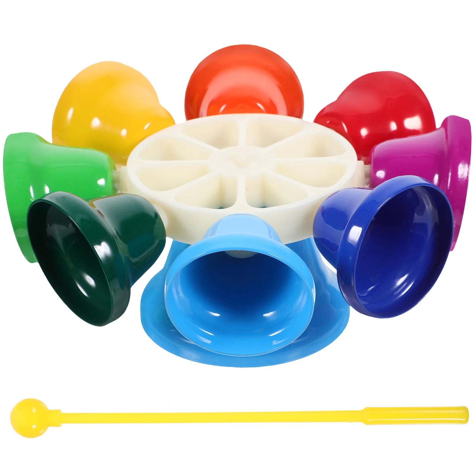 

Coloful Toddler Handbell 8 Tone Clock Wooden Puzzle for Adults Percussion Instrument