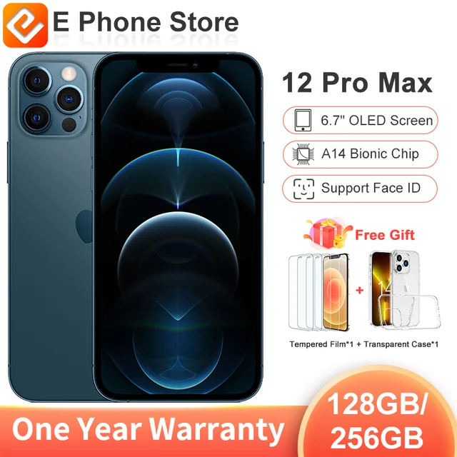 Apple iPhone 12 Pro Max 256GB/128GB ROM With Face ID 6.72778 x 1284 OLED