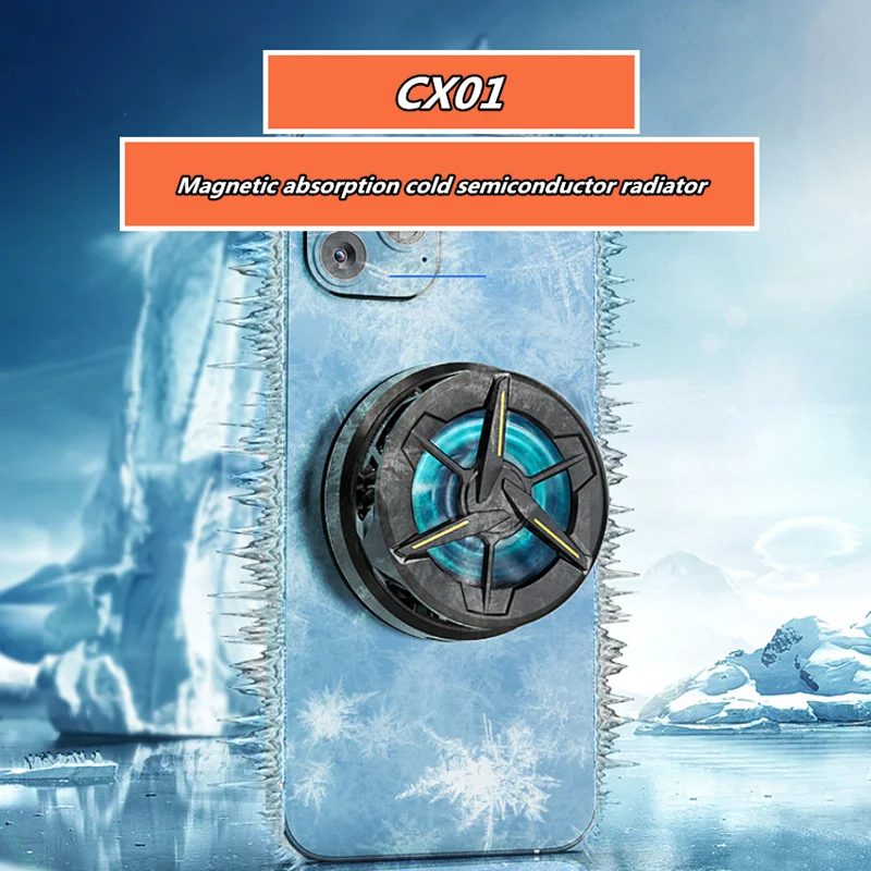 

Summer Cell Phone Cooling Artifact Magnetic Semiconductor ABS Game Cooler for Android IOS Gaming Accessories PUBG Radiator CX01