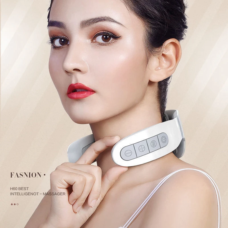 4/6 Heads Electric Intelligent Neck Massager 42℃ Heating TENS Electric