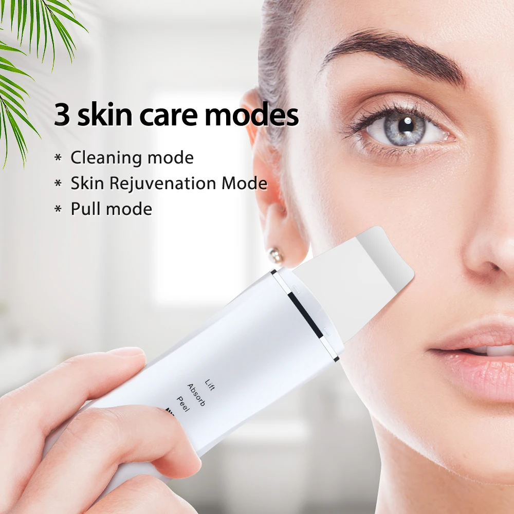 Ultrasonic Skin Scrubber Vibration Face Spatula Blackhead Remover Shovel Clean Cavitation Peeling Facial Lifting Skin Care Tools