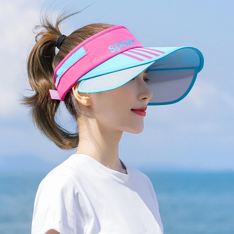 Retractable Visor Sun Hat For Summer Breathable Adjustable Unisex_voghion.com