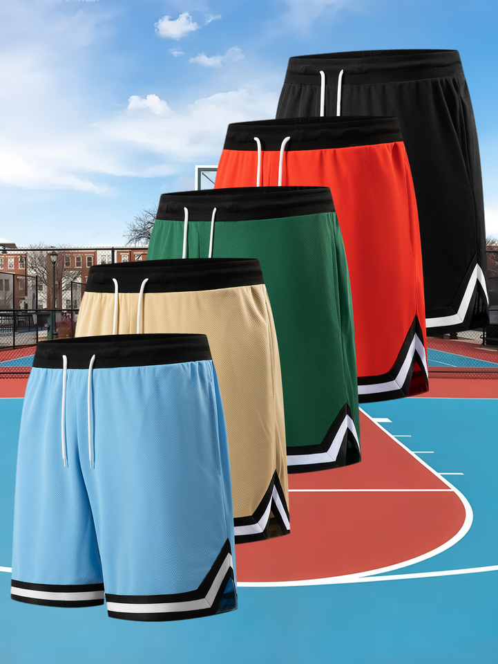 Summer Sports Shorts Men's Casual Five-point Pants Trend Loose Basketball Outer WearBig Pants Pants Mesh Thin Section