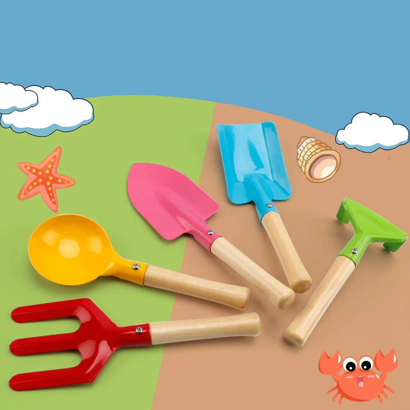 Children's shovel beach toy playing sand digging bucket shovel set playing in the sea outdoor gardening Digging tools 6