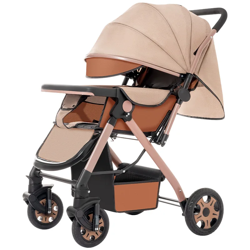 Two-way High-view Baby Stroller Can Sit and Lie Down Folding Light Cart 0-3 Years Old Boy and Girl Baby Stroller