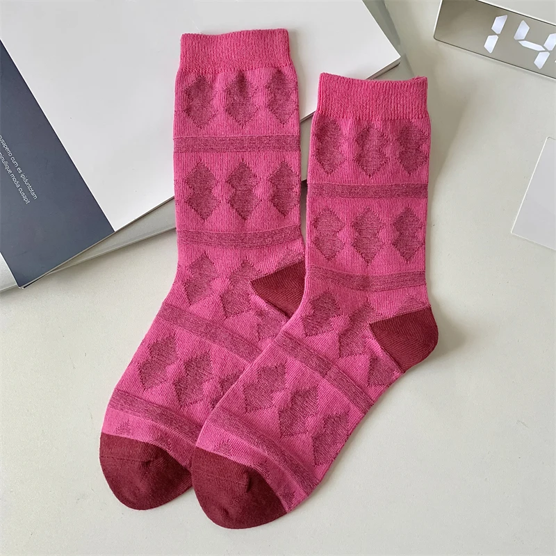 Women's Novelty Fashion Crew Socks - Absorbent & Breathable Autumn Colors