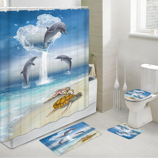 Grogu Peeking In Shower Curtain Set Non-slip Rugs Bath Mat Toilet Lid Cover  And Hooks Waterproof Polyester Bathroom Decor - Shower Curtains - AliExpress