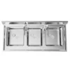 3-Compartment Utility Sink Stainless Steel Commercial Grade Laundry Tub Culinary Sink for Outdoor Indoor Laundry/Utility Room 5