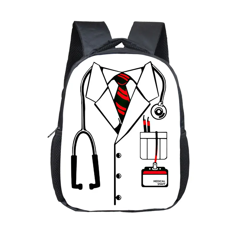 Cute Doctor Nurse Uniform Print Backpack Children School Bags