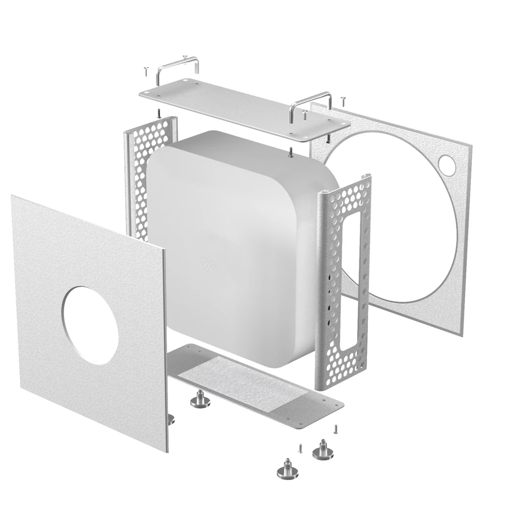 1 PC Chassis For Mac Mini M4/M4 Pro Aluminum Vertical Computer Case Protective Dustproof Bracket Storage Stand DIY PC Part