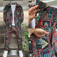 Veste Clown Peinte en Fil pour Homme, Ensemble Deux Pièces Décontracté à la Mode, Printemps Automne 2
