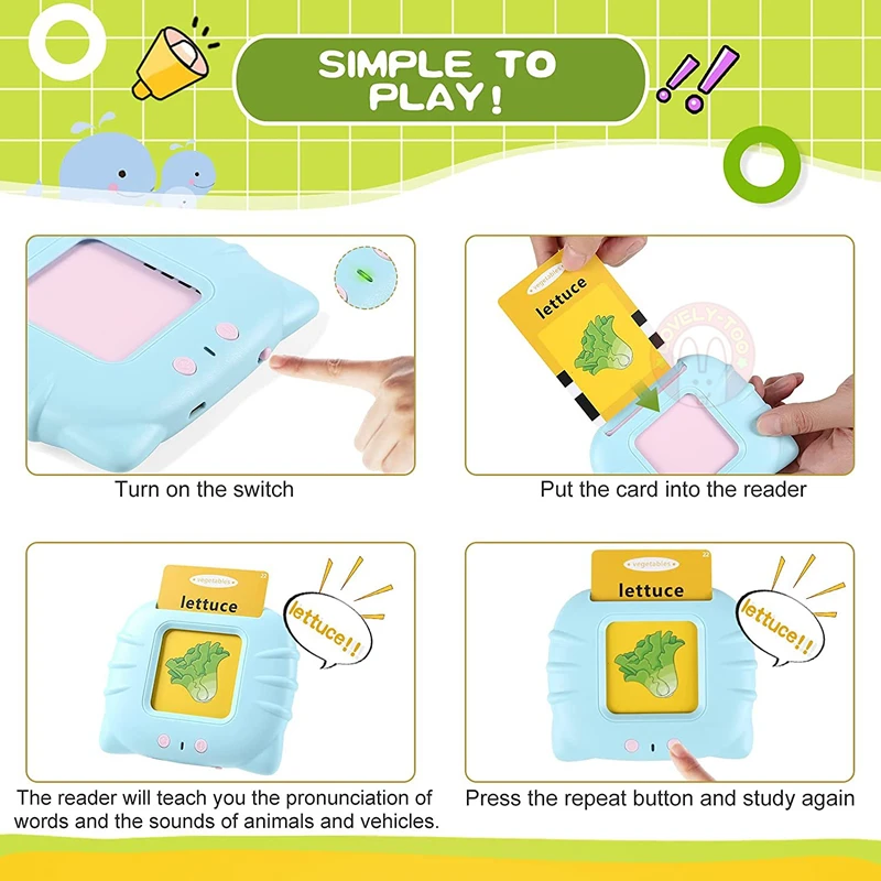 Preschool Education Toys for Kids 2-6 Years Reading Gadget Sight Words Games Talking Flash Cards Learning English Machine 4