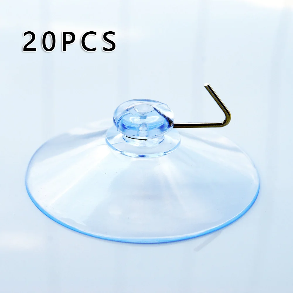 

20Pcs Window Suction Cups With Metal Hooks Hanger Hanging Hook Sucker Cup 25mm Secure W/ Suction Cup For Wall Or Flat Surface